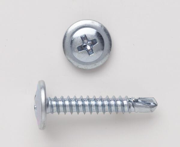 PC812PPWT #8 X 1/2 MODIFIED TRUSS (WAFER) HEAD PHILLIP TYPE 2 SELF DRILL SCREW ZINC PLATED